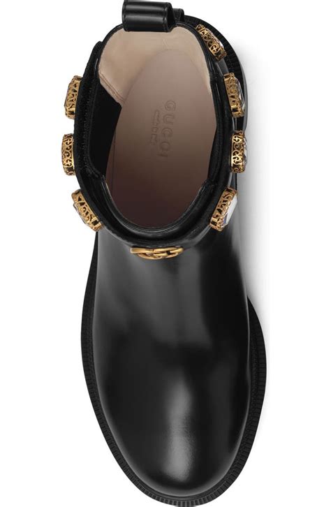 gucci trip bootie with jewels.